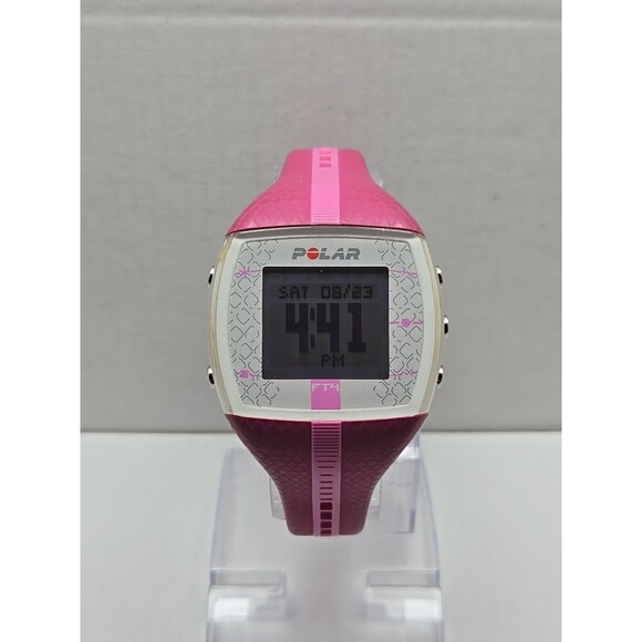 Polar FT4 Pink White Heart Rate Monitor Fitness Watch Tested Working New Battery - Picture 1 of 12
